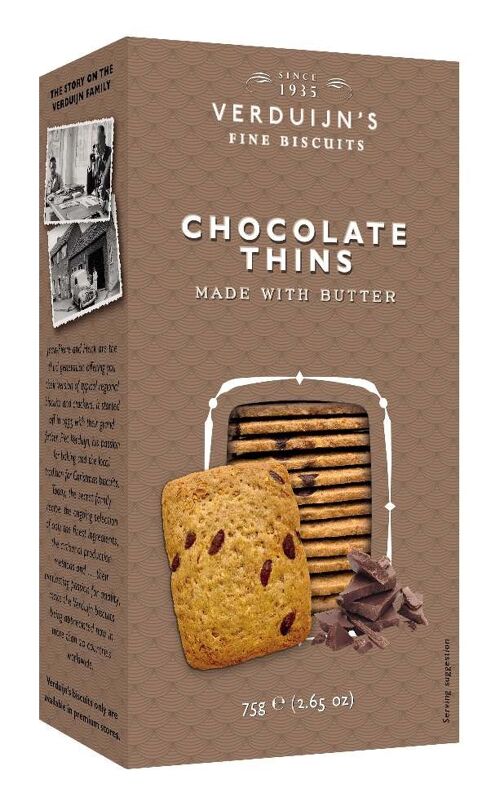 CHOCOLATE THINS BISCUIT "VERDUIJN'S BISCUIT CHOCOLAT "VERDUIJN'S"