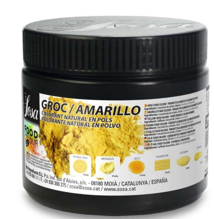 YELLOW FOOD COLOURING SOSA - 200GR COLORANT JAUNE SOSA - 200GR