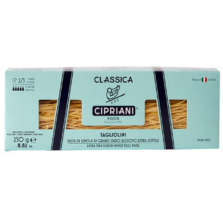 TAGLIOLINI EGG PASTA CIPRIANI - 250GR TAGLIONI CIPRIANI AUX OEUFS 250GR