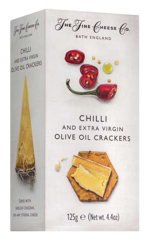 CRACKERS CHILLI/EXTRA VIRGIN OLIVE OIL CRACKERS CHILLI/HUILE D'OLIVE EXTRA VIERGE 125 G