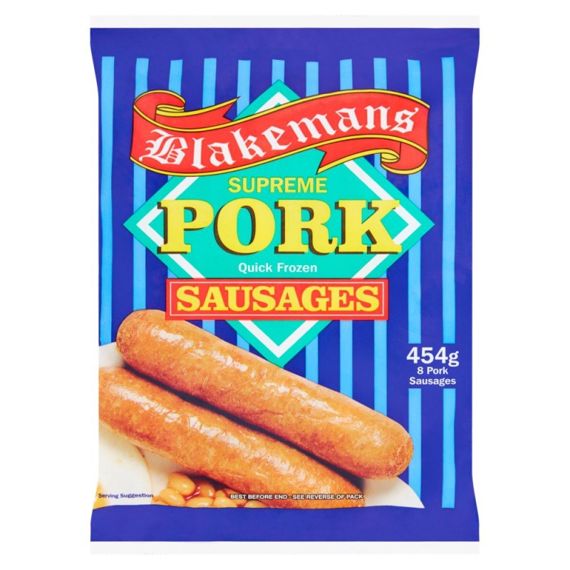 ENGLISH SAUSAGES BLAKEMANS 454GR SAUCISSE ANGLAISE BLAKEMANS 454GR