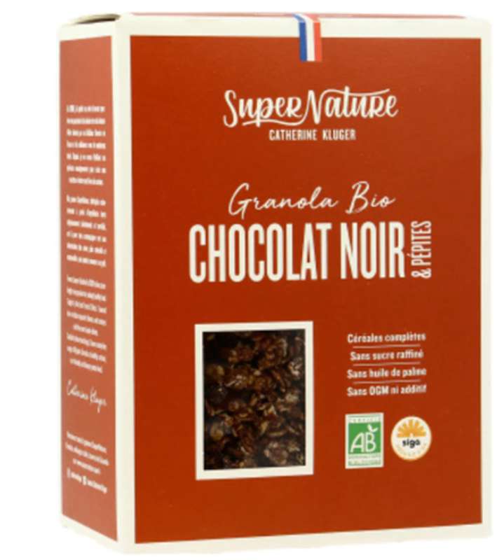 GRANOLA DARK CHOCOLATE AND CHIP ORGANIC GRANOLA CHOCOLAT NOIR ET PEPITE BIO
