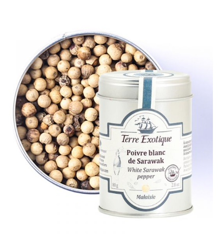 SARAWAK WHITE PEPPER - 75GR POIVRE BLANC DE SARAWAK - 75GR