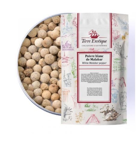 MALABAR WHITE PEPPER - 1KG POIVRE BLANC DE MALABAR - 1KG