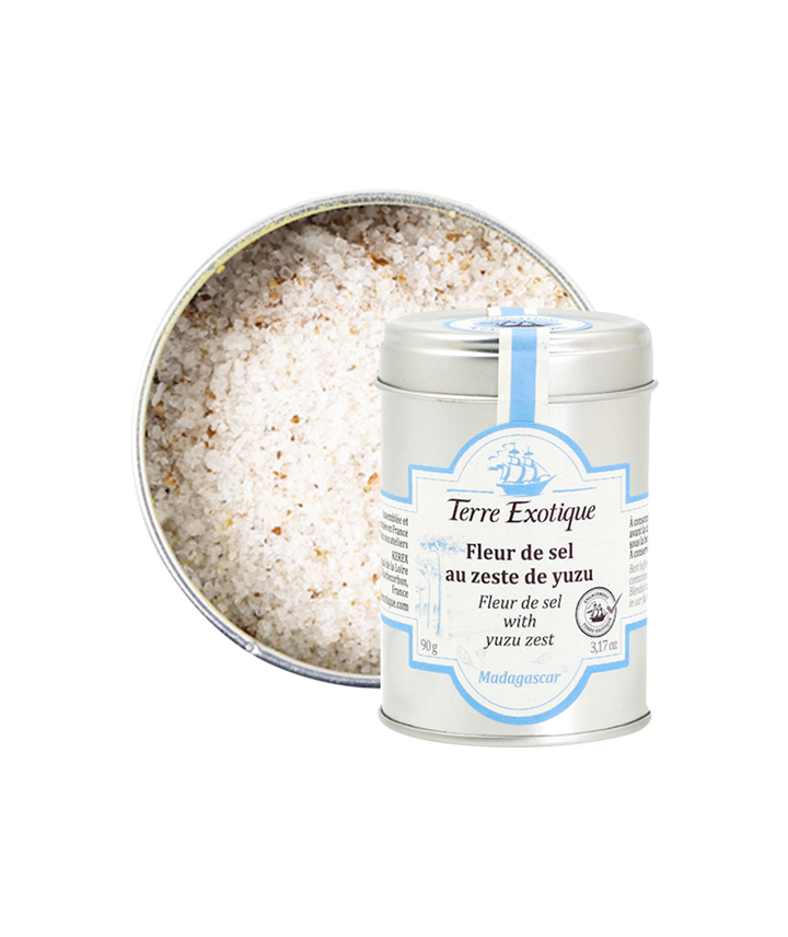 FLOWER OF SALT WITH YUZU ZEST 90GR FLEUR DE SEIL AU ZESTE DE YUZU 90GR