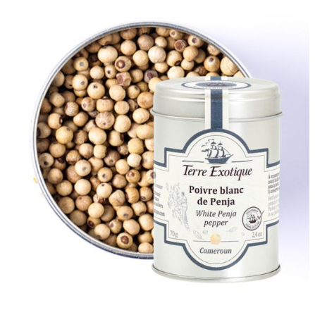WHITE PENJA PEPPERCORN - 250GR POIVFRE DE PENJA BLANC - 250GR