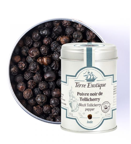 TELLICHERY BLACK PEPPER - 60GR POIVRE NOIR DE TELLICHERY - 60GR
