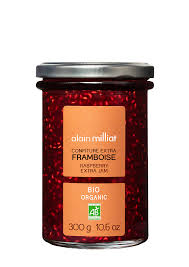 RASPBERRY JAM ORGANIC ALAIN MILLIAT - 300G CONFITURE FRAMBOISE BIO ALAIN MILLIAT - 300G