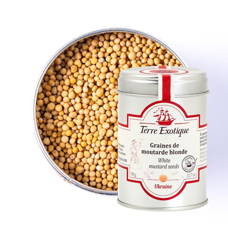 WHITE MUSTARD SEEDS - 90 G MOUTARDE BLONDE GRAINS - 90 G
