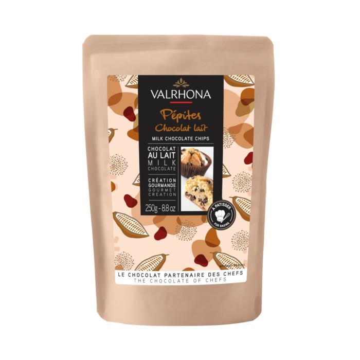 VALRHONA CHOCOLATE CHIPS MILK - 250G VALRHONA CHOCOLAT PEPITE LAIT - 250G