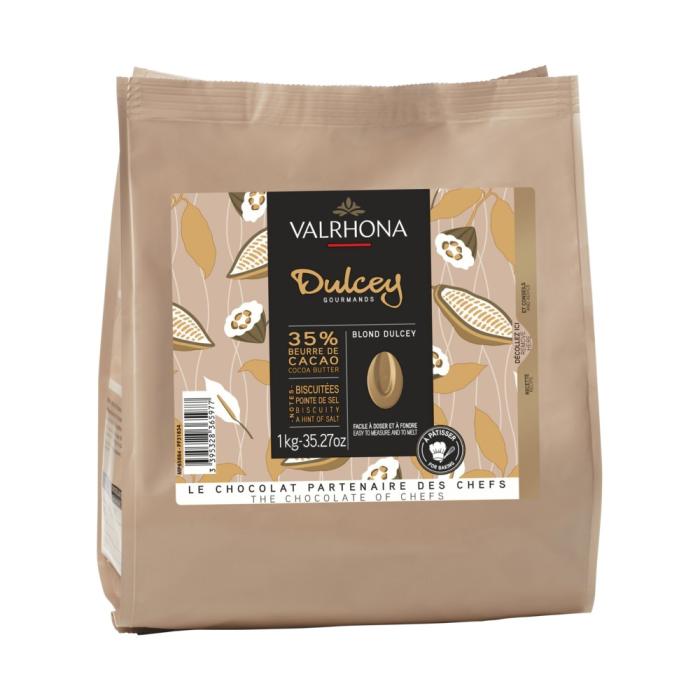 VALRHONA BLOND CHOCOLATE DULCEY - 1KG VALRHONA CHOCOLAT BLOND DULCEY - 1KG