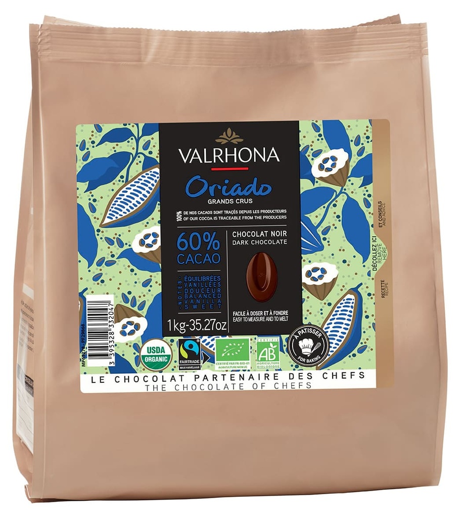 VALRHONA ORIADO DARK CHOCO 60% - 1KG VALRHONA ORIADO CHOCO NOIR 60% - 1KG