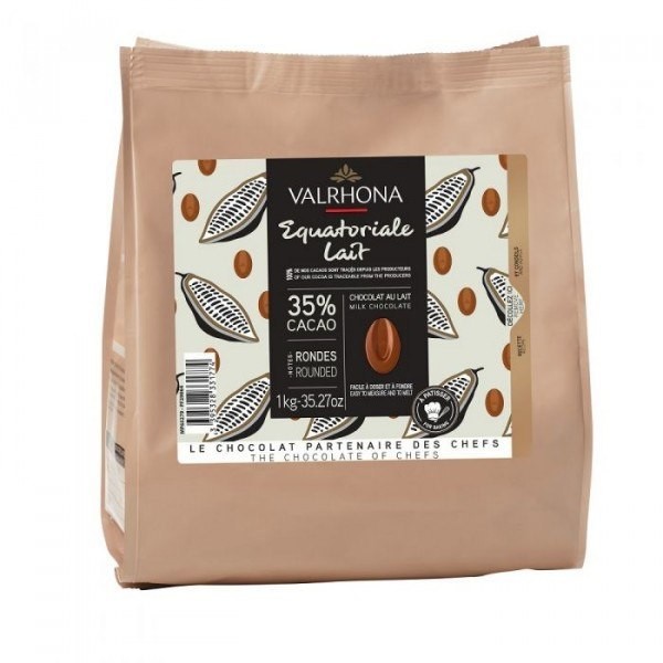 VALRHONA EQUATORIALE MILK CHOCOLATE - 1KG VALRHONA EQUATORIALE CHOCOLAT LAIT - 1KG