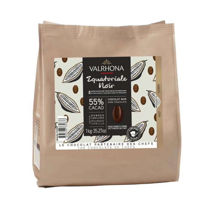 VALRHONA EQUATORIALE DARK CHOCOLATE - 1KG VALRHONA EQUATORIALE CHOCOLAT NOIR - 1KG