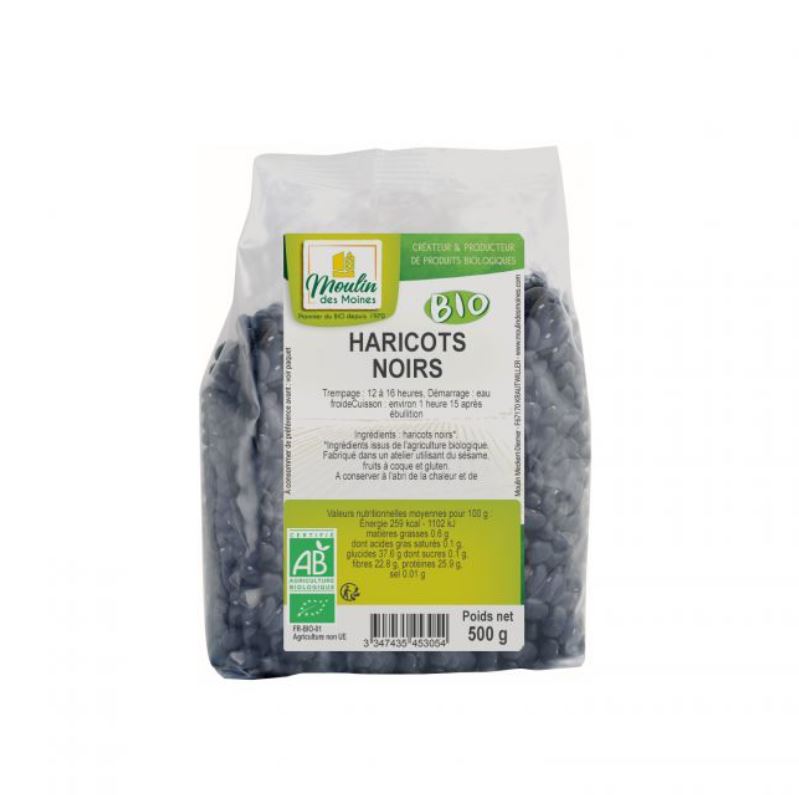 ORGANIC BLACK BEANS 500GR - HARICOTS NOIRS BIO 500GR