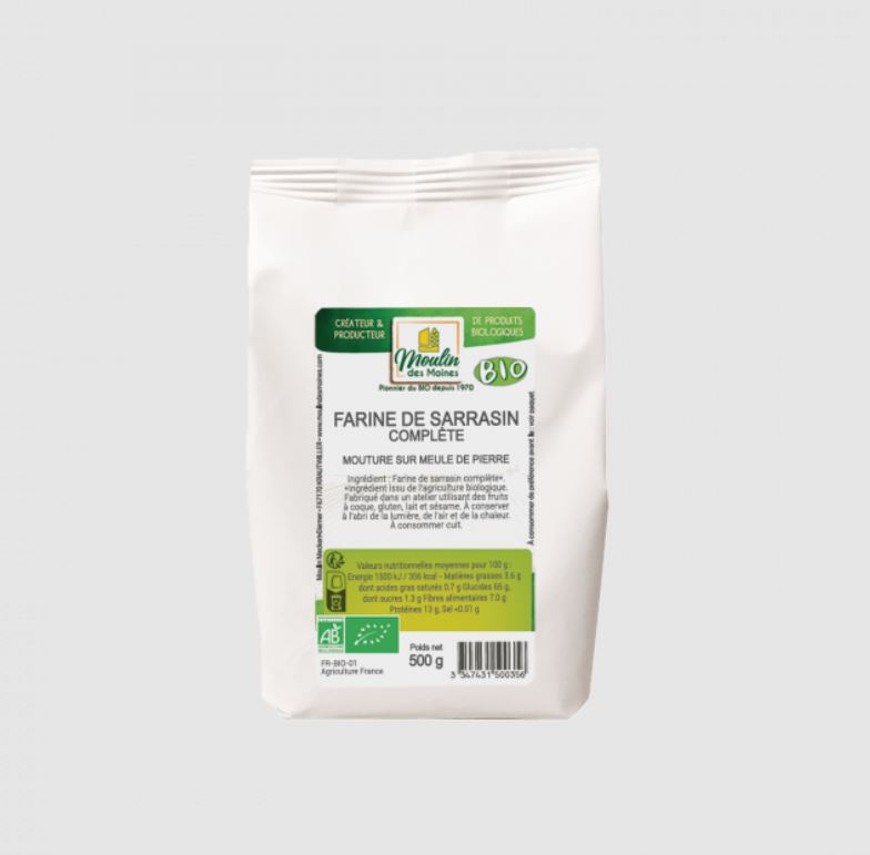ORGANIC BUCKWHEAT FLOUR - 500GR FARINE DE SARRASIN BIO - 500GR