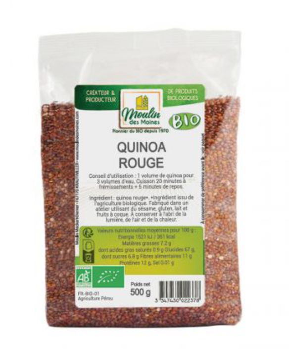 ORGANIC RED QUINOA - 500GR QUINOA ROUGE BIO - 500GR