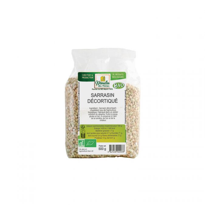 ORGANIC BUCKWHEAT SEED "KASHA" 500G SARRASIN DECORTOQIE "KASHA" - 500GR