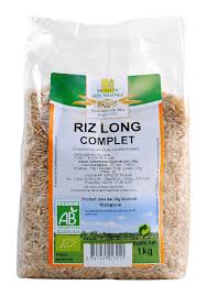 ORGANIC WHOLE RICE - 1KG RIZ LONG COMPLET BIO - 1KG
