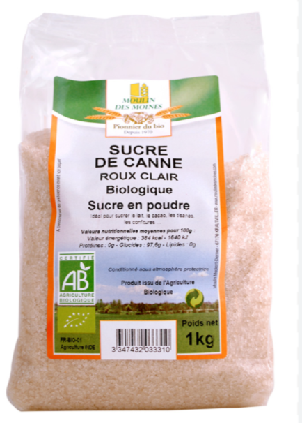 BROWN SUGAR ORGANIC - 1K SUCRE DE CANNE ROUX - 1KG