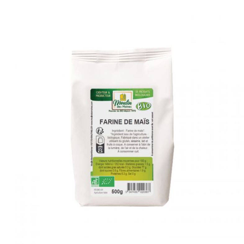 ORGANIC CORN FLOUR - 500GR FARINE DE MAIS BIO - 500GR