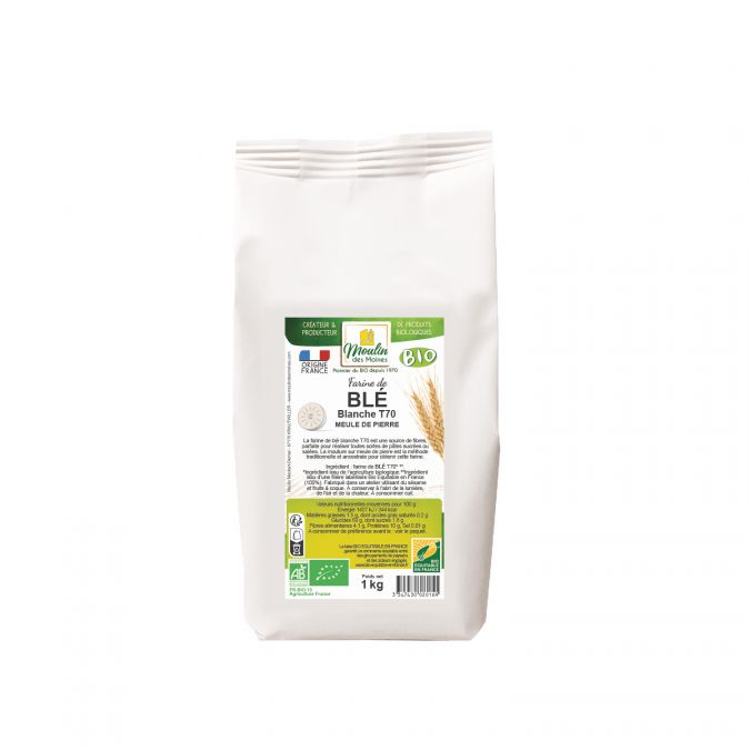 ORGANIC WHITE FLOUR T70 ALL PURPOSE FARINE BIO T70 - 1KG