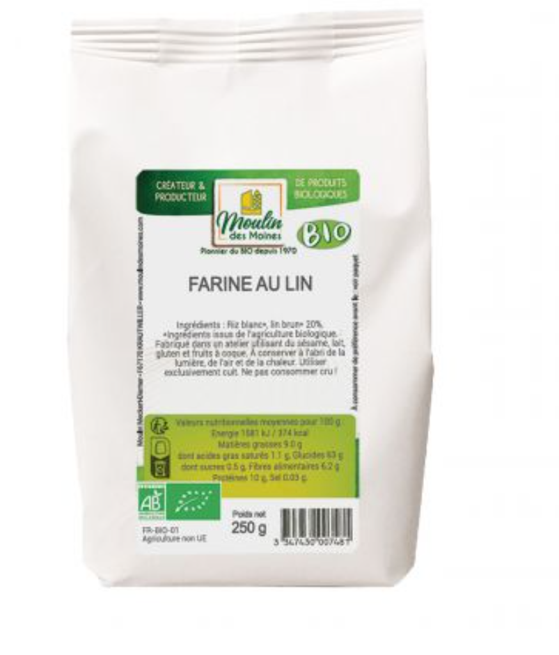 FLAX SEED FLOUR - 500GR FARINE AU LIN - 500GR