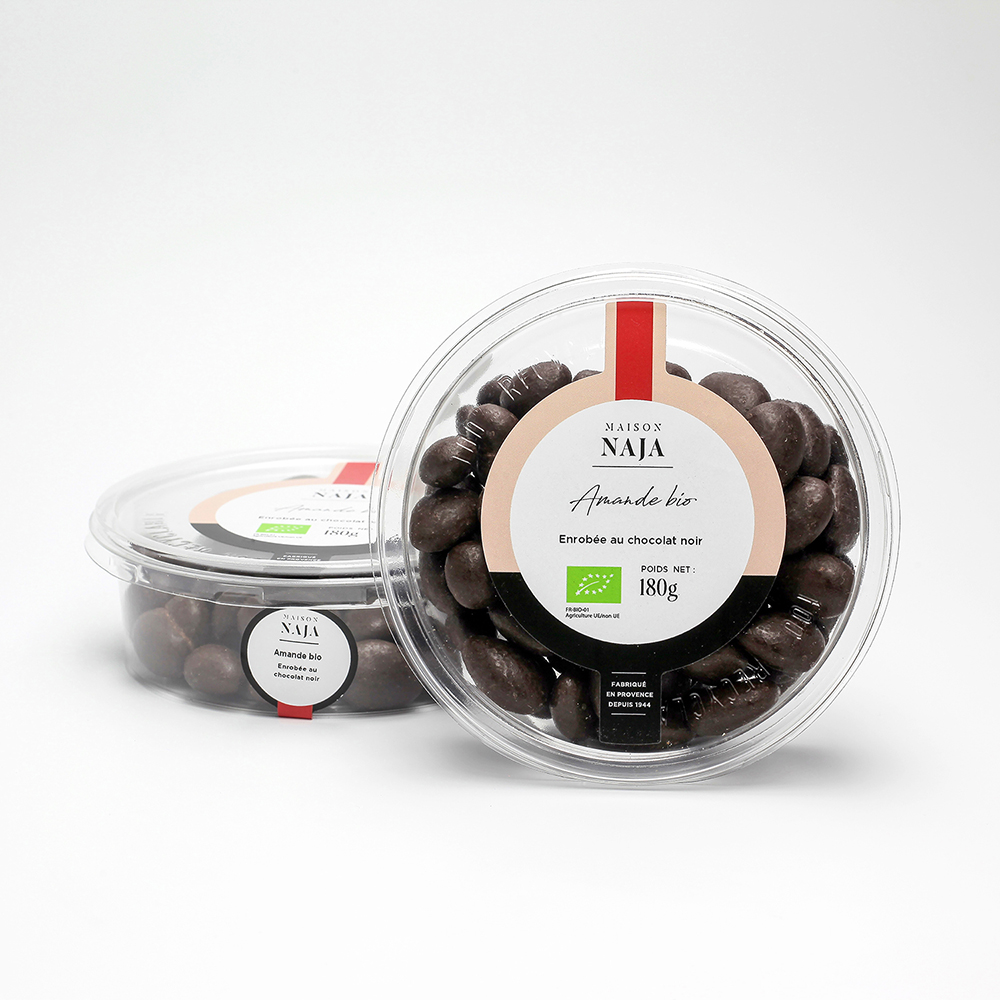 ALMOND DARK CHOCOLATE ORGANIC - 180GR AMANDE CHOCOLAT NOIR BIO - 180GR