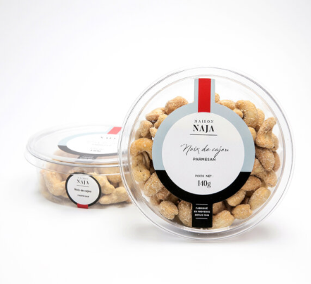 CASHEW NUTS WITH PARMESAN NAJA - 140G NOIX DE CAJOU AU PARMESAN NAJA - 140G