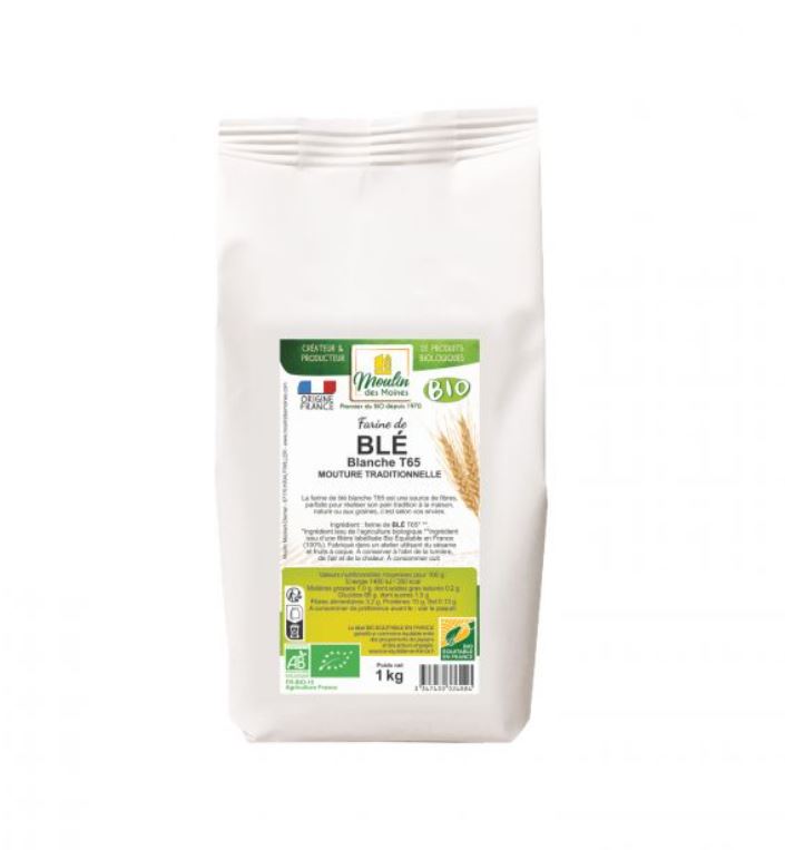 FLOUR T65 ORGANIC, 1KG FARINE T65, 1KG