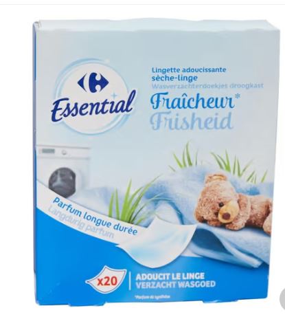 DRYER SHEETS - BOX OF 20 AS LINGETTES SECHE LINGE - BOITE DE 21