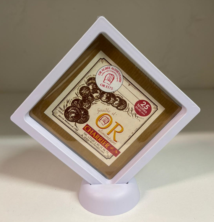 GOLD LEAF 80X80MM  - PACK OF 25 FEUILLE D'OR 8X8CM - CARNET DE 25