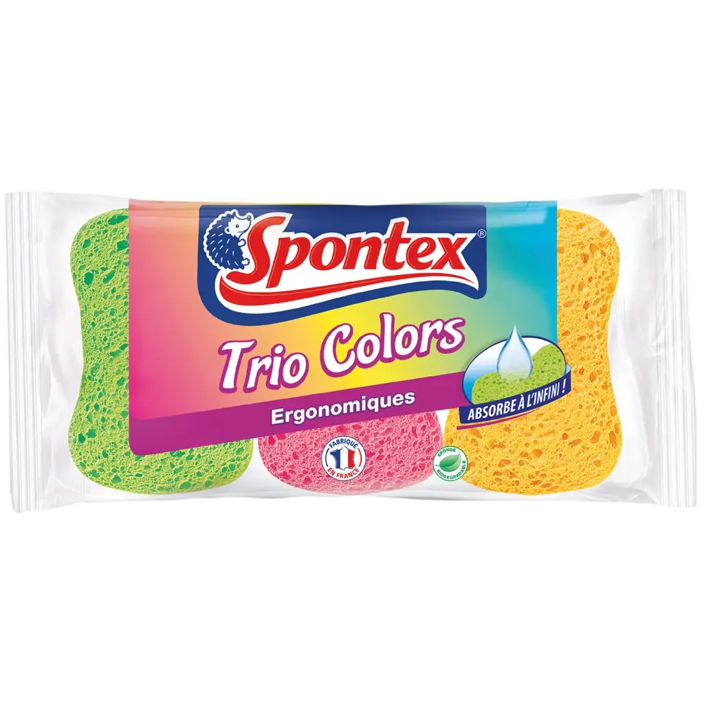 SPONGE TRIO COLORS SPONTEX EPONGE TRIO COLEURS SPONTEX 