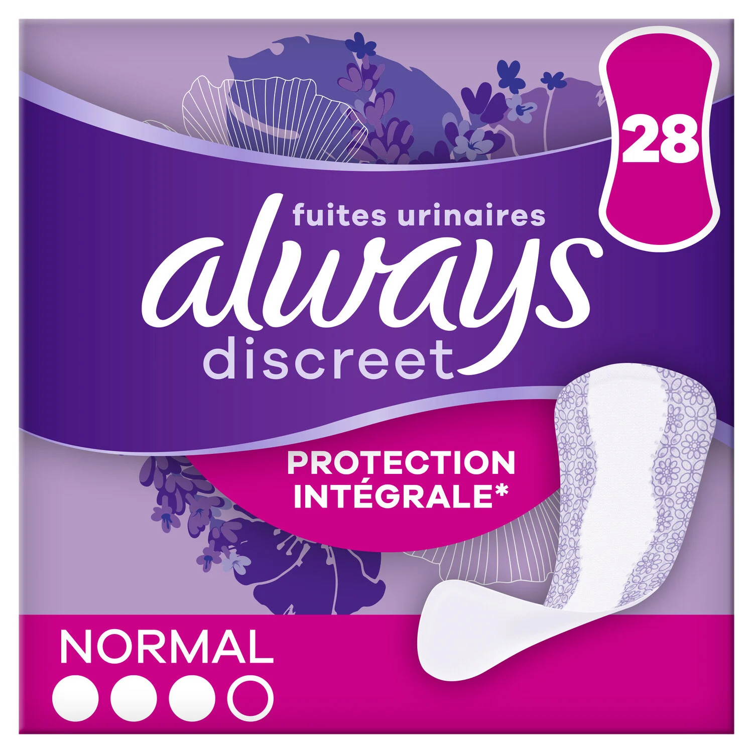ALWAYS DISCREET PANTY LINERS SERVIETTES HYGIENIQUES ALWAYS DISCREET