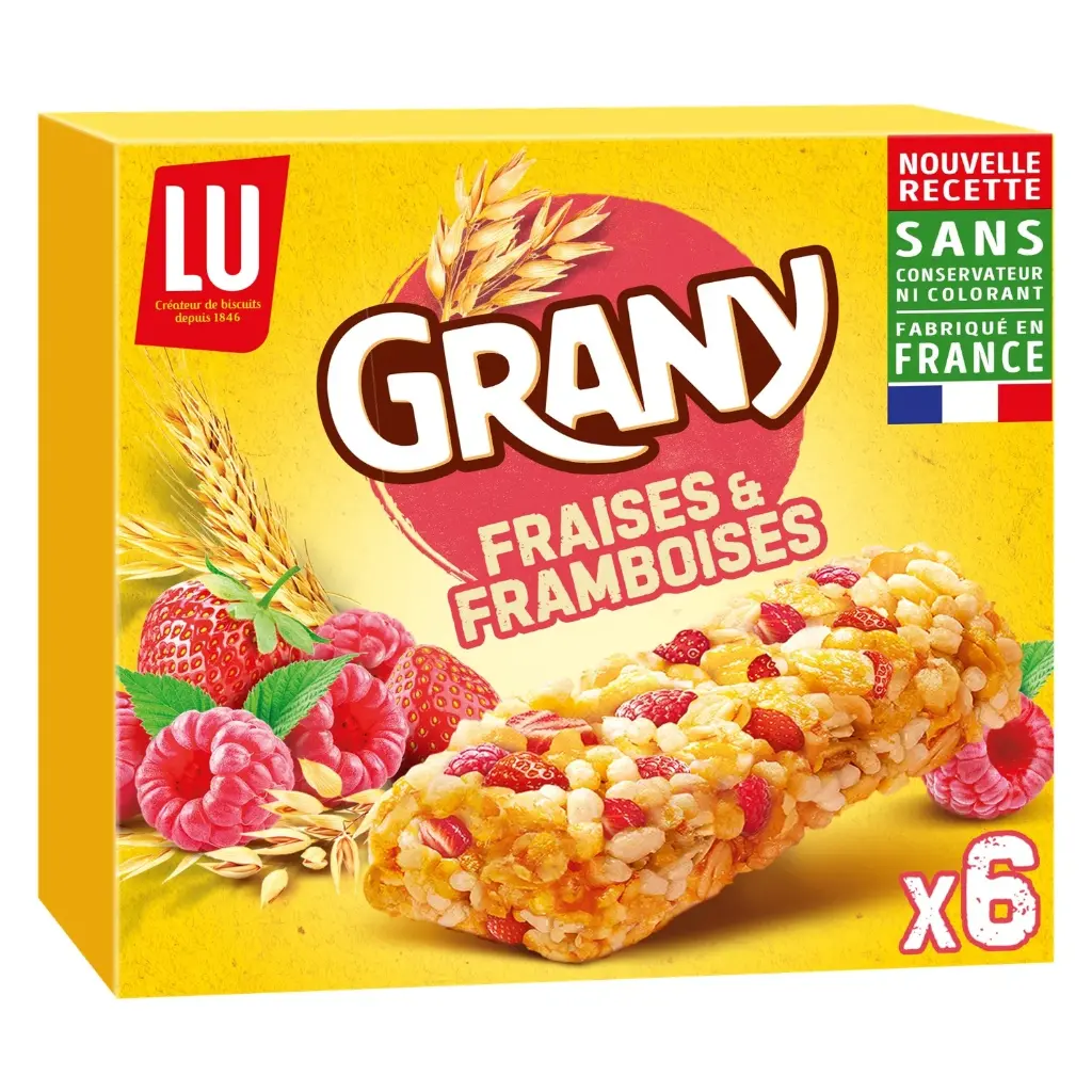 GRANY CEREAL BAR STRAWBERRY/RASPBERRY - BAG GRANY BARRE CEREALE FRAISE/FRAMBOISE - PKT