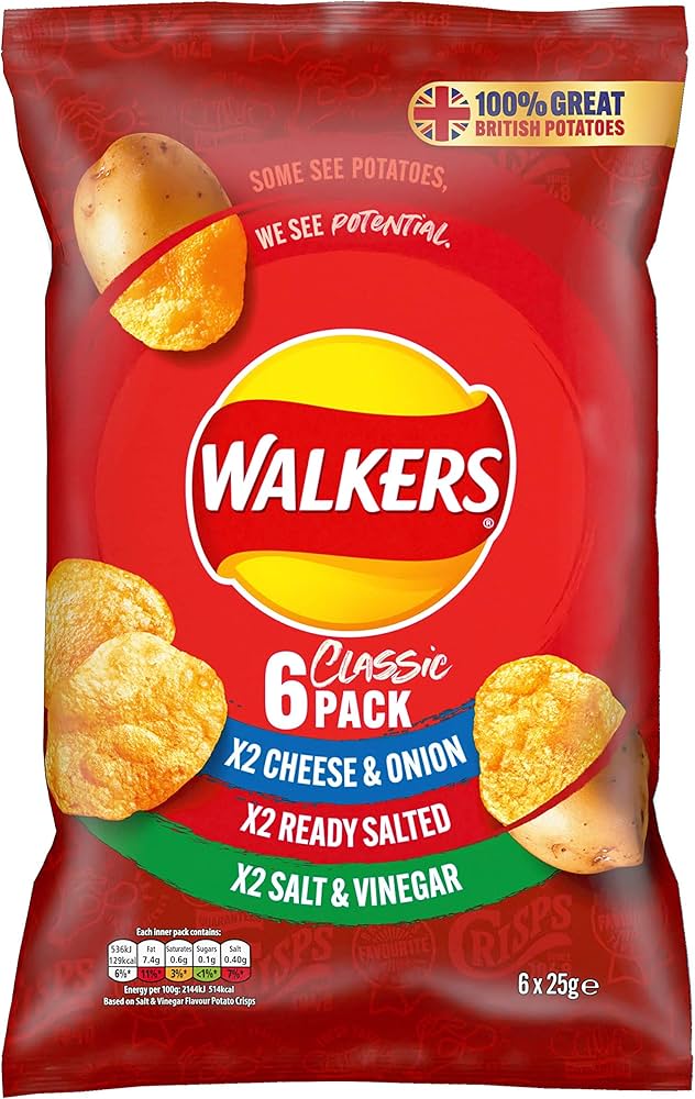 WALKERS VARIETY 6 X150GR VARIÃ‰TÃ‰ WALKERS 6 X150GR