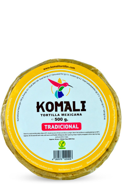 KOMALI MEXICAN CORN TORTILLA 500GR TORTILLA DE MAÃS MEXICAINE KOMALI 500GR