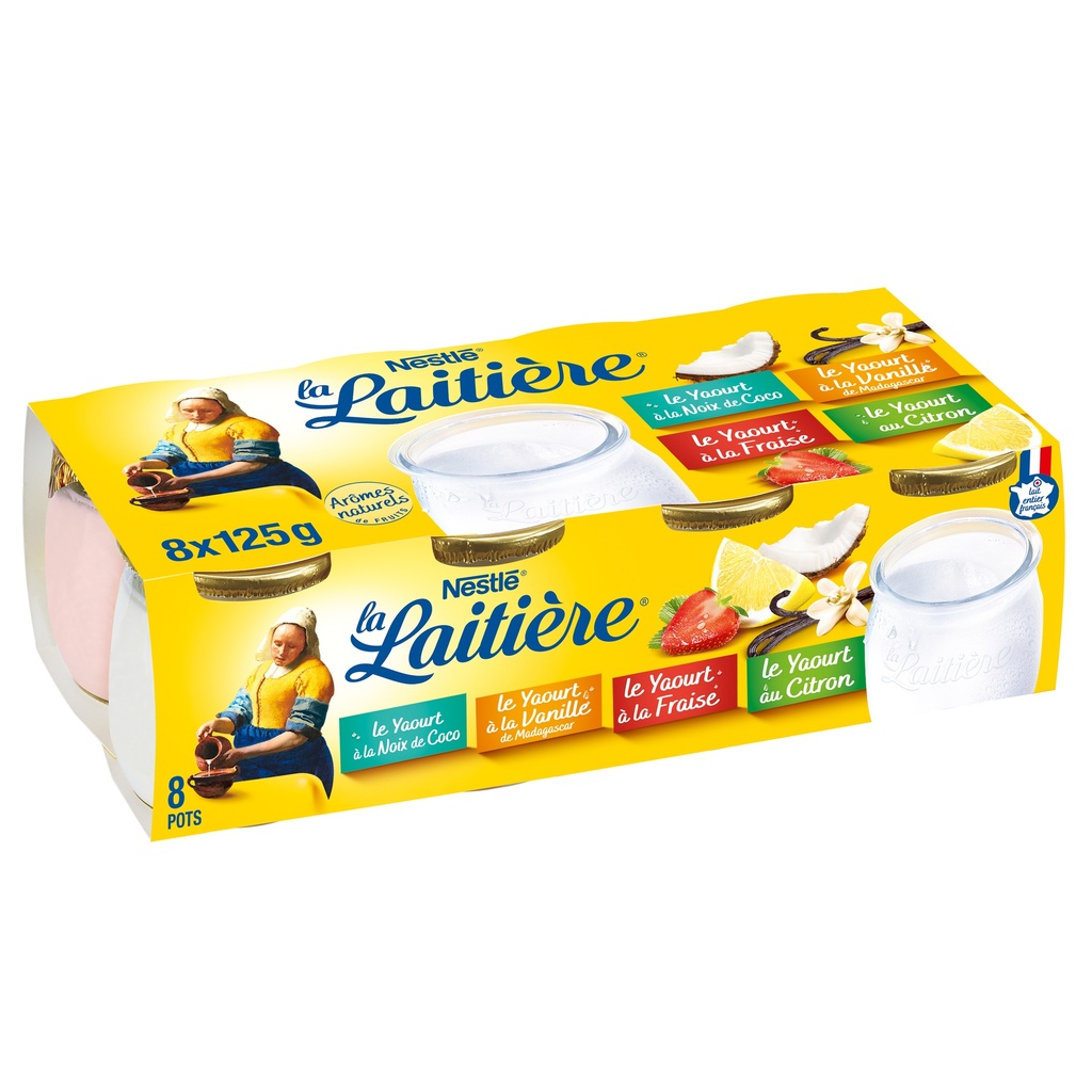 YOGHURT MIX FLAVOURED LA LAITIERE - 8 X 125G YAOURT LA LAITIERE MIX FRUIT - 8 X 125G