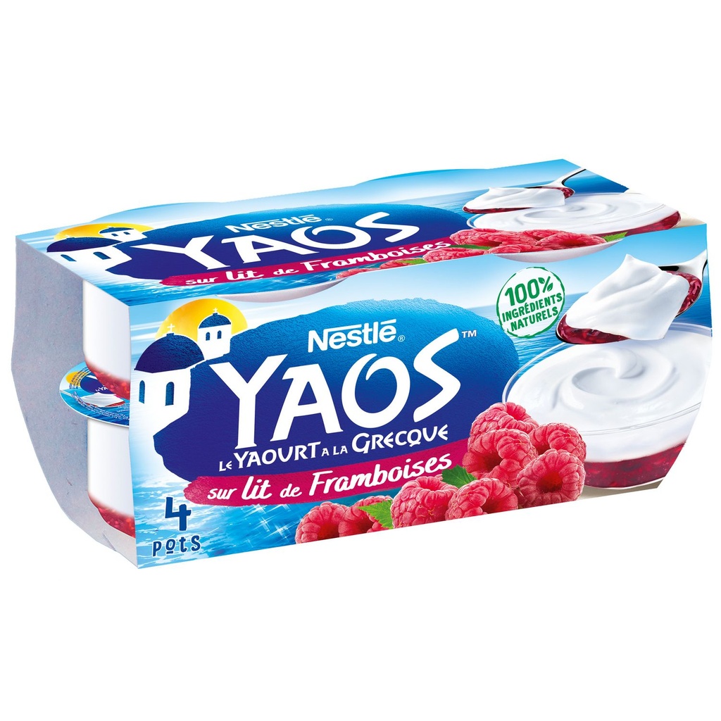 GREEK YOGHURT FRUIT YAOS - 150G X 4 YAOURT GREC FRUIT YAOS - 150G X 4