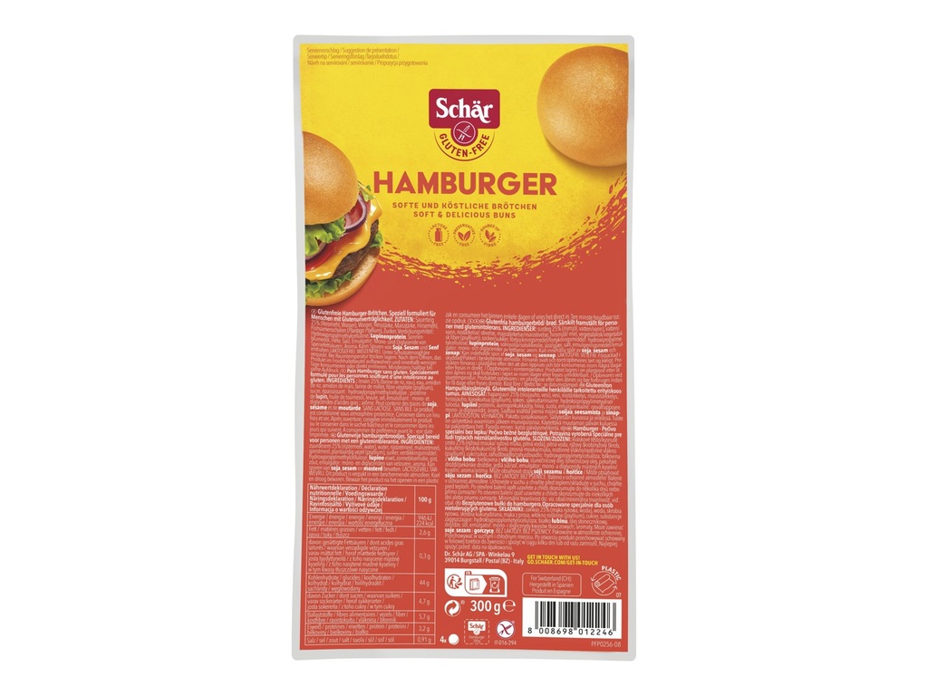 BURGER BUN GLUTEN FREE  X4
PAIN HAMBURGER SANS GLUTEN X4