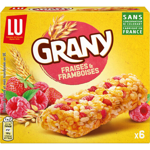 GRANY CEREAL BARFRUITS BARS 108GR GRANY BARRE CEREALES BATONNETTE FRUITS 108GR