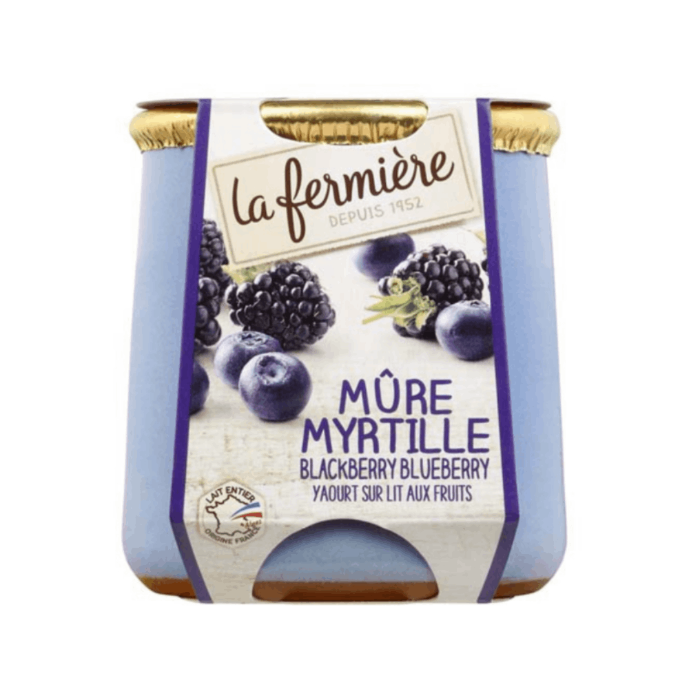 YOGHURT BLACKBERRY BLUEBERRY GLASS LA FERMIERE - 2 X 160G YAOURT MURE MYRTILLE VERRE - 2 X 160G