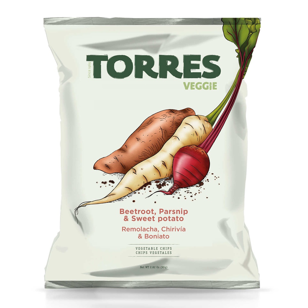 CHIPS VEGGIE 3 LEGUMES CARTONS DE 15 X 90 G PATATAS TORRES