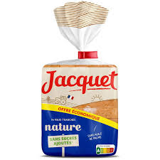  WHITE BREAD SLICED JACQUET - 550GRPAIN DE MIE BLANC, 550GR