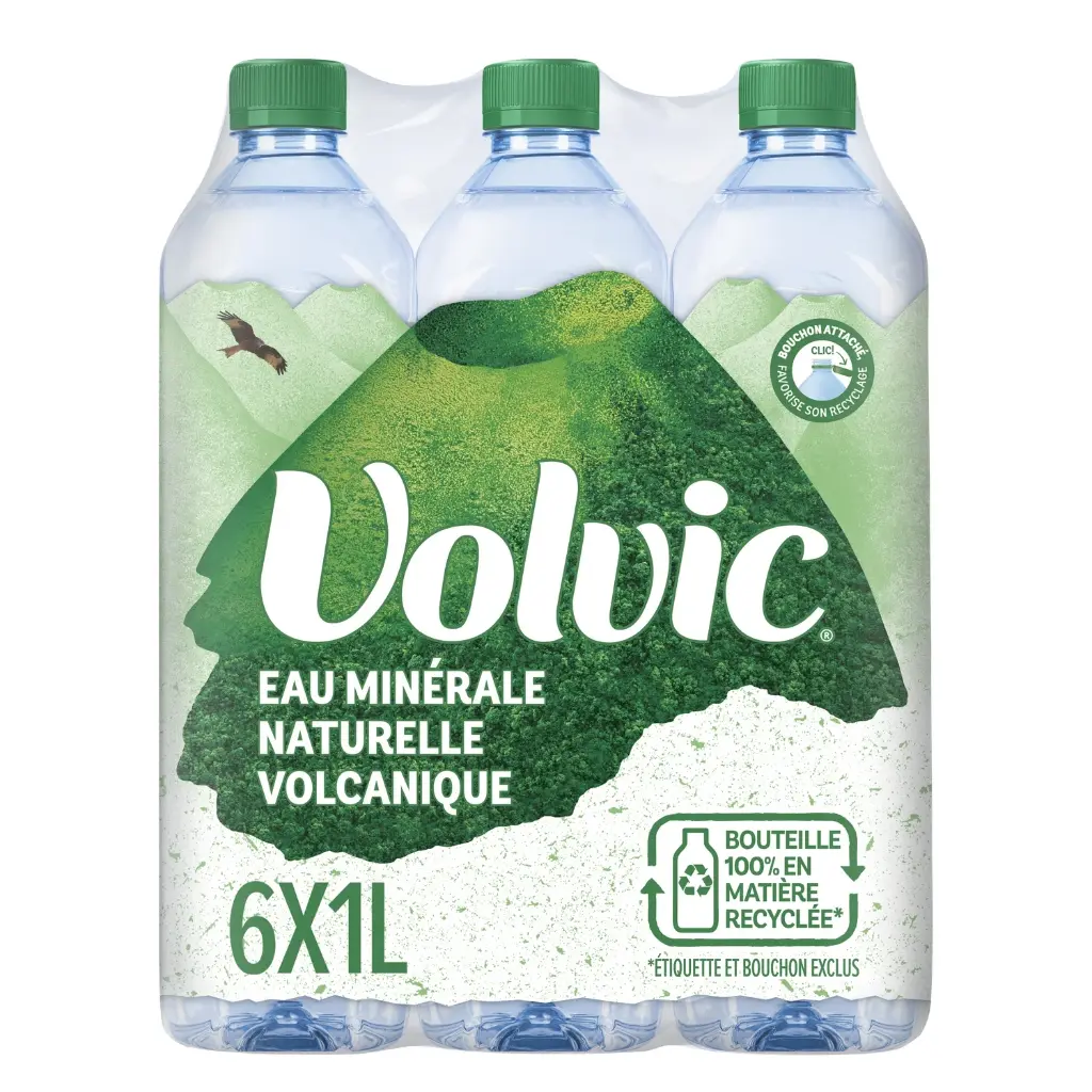 VOLVIC MINERAL WATER-1L X 6     VOLVIC EAU MINERAL-1L X 6  