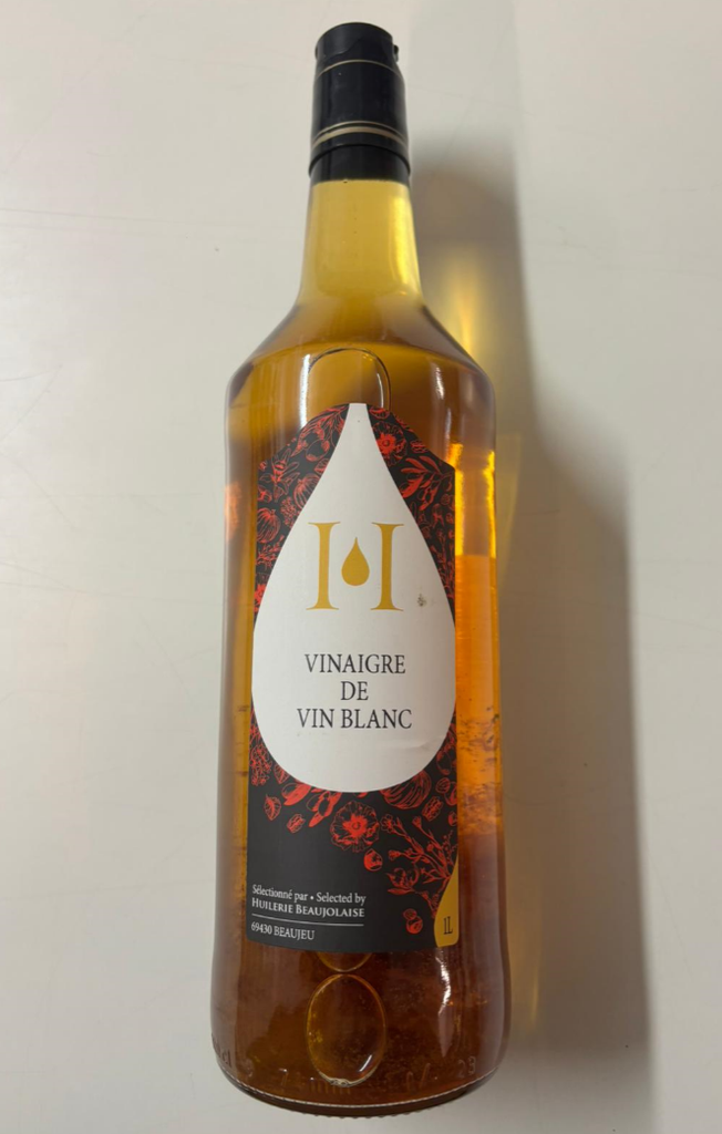 WHITE WINE VINEGAR HUILERIE BEAUJOLAISE 1L - VINAIGRE DE VIN BLANC HUILERIE BEAUJOLAISE 1L