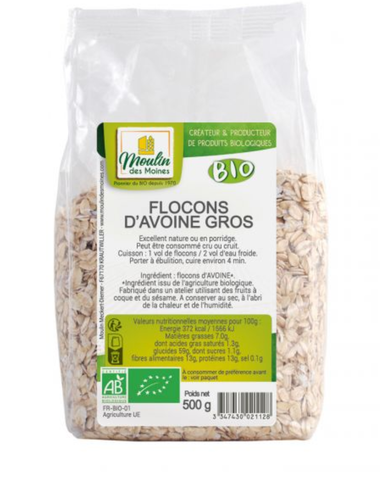 ORGANIC OATS 500G - FLOCONS D'AVOINE GROS 500G
