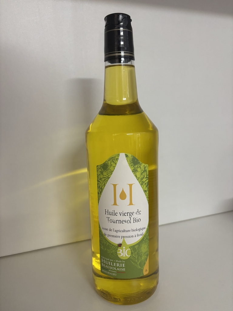 HUILE VIERGE DE TOURNESOL BIOLOGIQUE,1ERE PRESSION À FROID-1L - ORGANIC VIRGIN SUNFLOWER OIL ,1ST COLD PRESSING - 1L