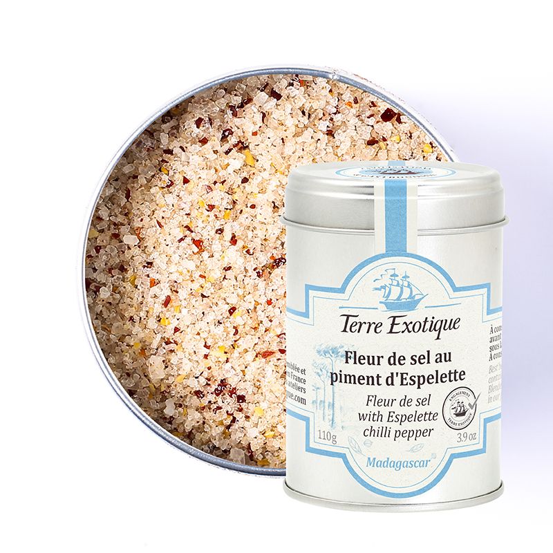 FLEUR DE SEL AU PIMENT D'ESPELETTE 110G - FLEUR DE SEL WITH CHILI PEPPER 110G