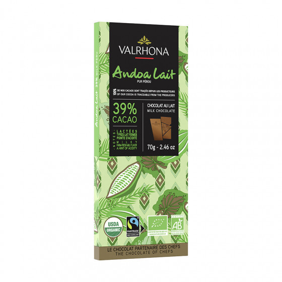 TABLETTE ANDOA LAIT BIO 39% 70G VALRHONA 